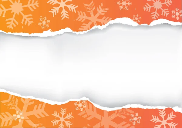 Weihnachten Zerrissenes Papier Oranger Hintergrund Illustration Von Orangefarbenem Papierhintergrund Mit — Stockvektor