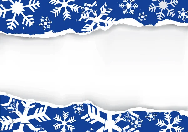 Kerst Gescheurd Papier Blauwe Achtergrond Illustratie Van Blauw Gescheurd Papier — Stockvector