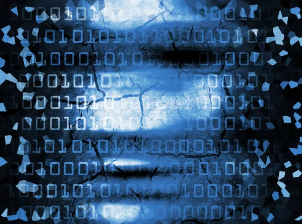 Hacker Yüzü Bulanıklaştırdı Siber Suçları Sembolize Eden Ikili Kodlarla Lekelenmiş — Stok fotoğraf