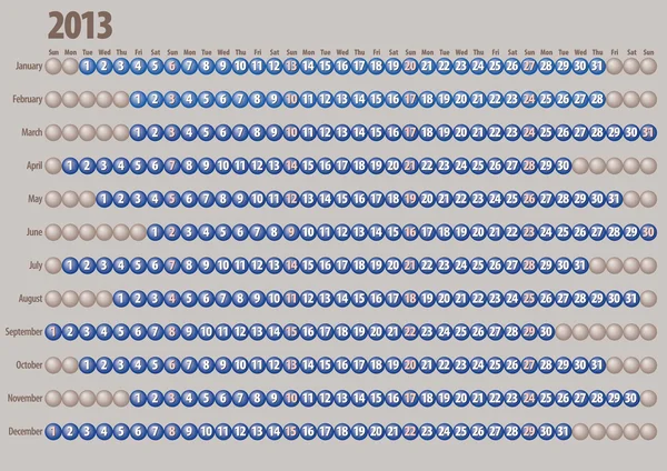 2013 takvim - İngilizce