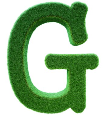 g yeşil çim gelen mektubu. alfabenin den bir ot. izole