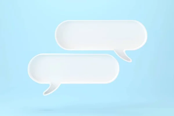 Two Blank White Speech Bubble Pin Isolated White Background Rendering — Stock Photo, Image