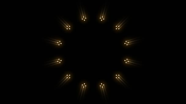 Abstraktes Neonfarbenes Feuerwerk Mit Goldenem Lichteffekt Form Eines Kleinen Punktes — Stockvideo