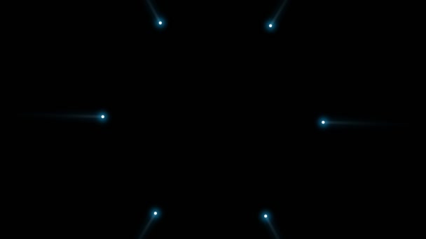 Abstrakt Skytte Stjärna Med Blått Ljus Effekt Små Prick Form — Stockvideo