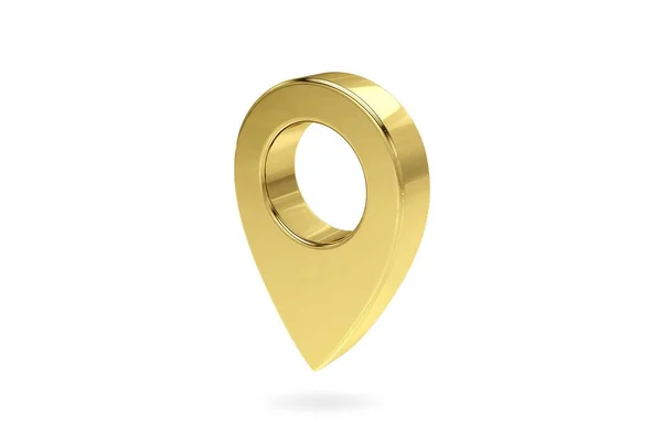 Gold Kartenzeiger Pin Ortssymbol Isoliert Auf Weißem Hintergrund Gold Textur — Stockfoto