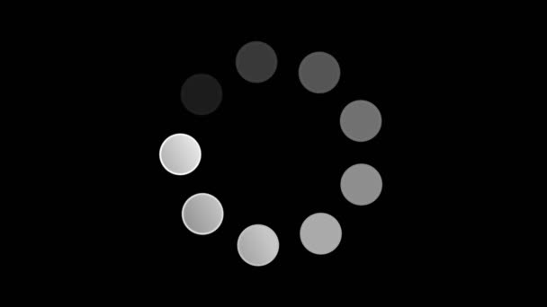 Carregando Animação Ícone Círculo Branco Fundo Preto Looping Sem Costura — Vídeo de Stock