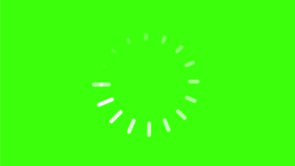 Animation White Line Icon Arranged Each Other Circle Green Screen — Stock Video