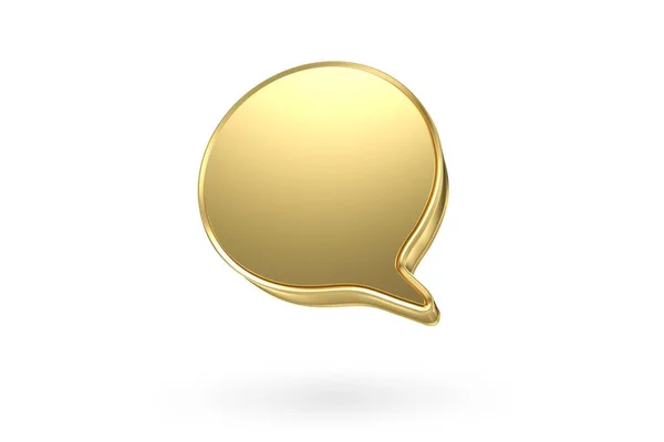 Blank Gold Speech Bubble Pin Isolated White Background Rendering — Stock Photo, Image