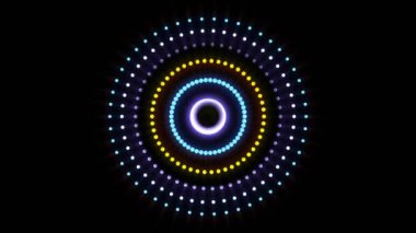 Küçük nokta şeklindeki mor ışık efektli soyut havai fişekler toplandı. Video canlandırmalı arkaplan.