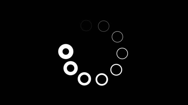 Animation White Circle Line Icon Arranged Each Other Circle Black — Vídeo de stock