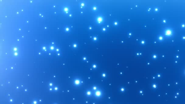 Blue Dot Shaped Confetti Flying Glowing Bokeh Light Effect Blue — Stockvideo