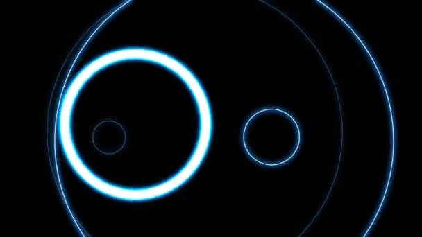 收集了具有圆形蓝光效果的烟火 摘要蓝色水滴在黑色背景上 视频动画背景 — 图库视频影像