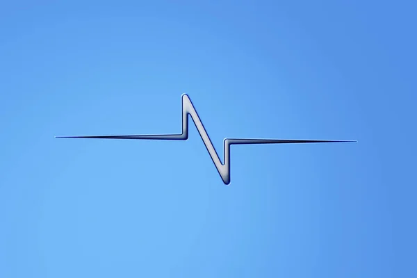 3d icon blue heart pulse monitor. Heart beat. Wave blue heartbeat line icon on blue background. Wallpaper of 3d heart monitor pulse line symbol. 3d rendering