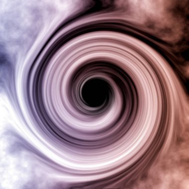 Soyut kırmızı mor spiral tünel arka planı. Yıkıcı kasırga geçmişi. Kasırga kasırgası. Fırtınanın girdap bulutunun en üst görüntüsü..