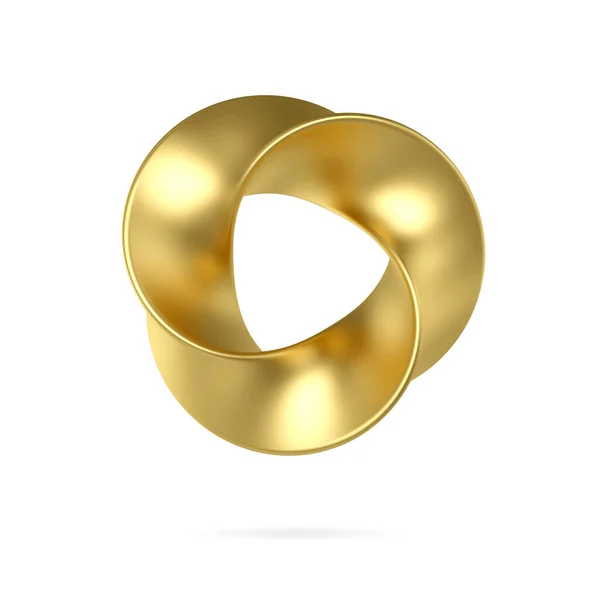 Gold Mobius Streifen Ring Heilige Geometrie Frontansicht Des Cover Designs — Stockfoto