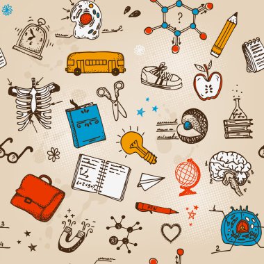 Çocuk çizilmiş ayarlayın. geri school şekil.