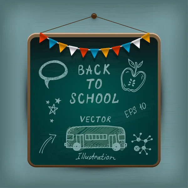 Hand-drawn children set. Back to school illustration. — Stock Vector