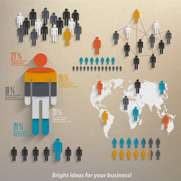 Retro-Infografiken eingestellt. Karten- und Informationselemente. — Stockvektor