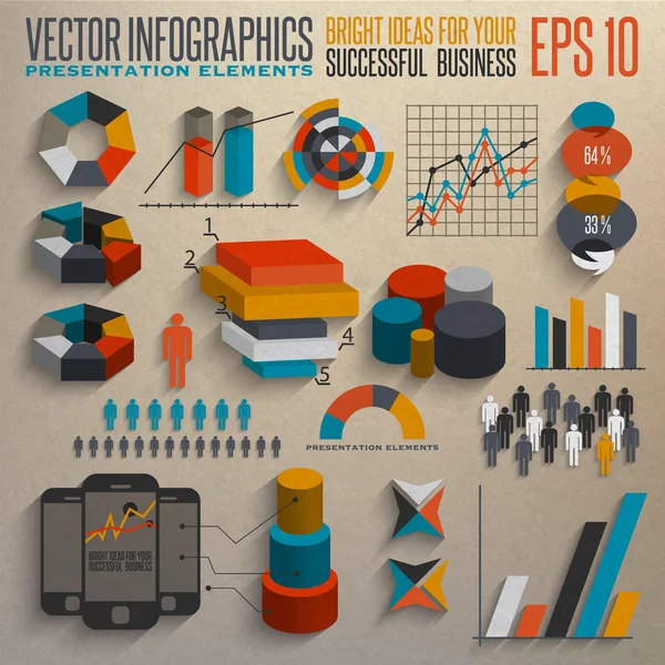 Retro infografiky sada. — Stockový vektor