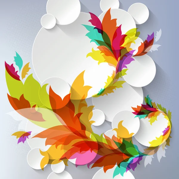 Abstracte 3D-sjabloon met florale elementen — Stockvector