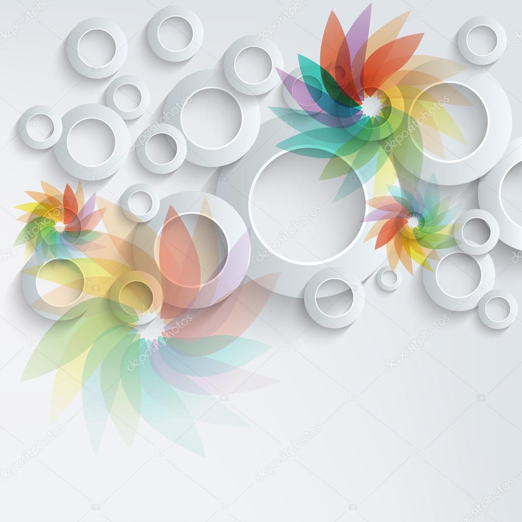 Abstract 3D Template with floral elements