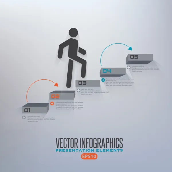 Stap voor stap infographics illustratie — Stockvector