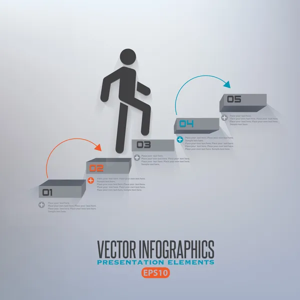 Passo a passo infográficos ilustração — Vetor de Stock