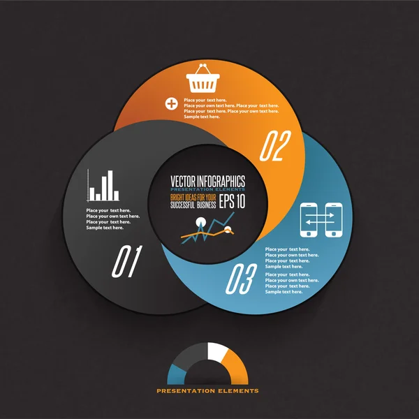 Infográficos círculos ilustração. Diagrama de negócios . — Vetor de Stock