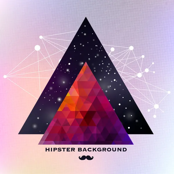 Hipster background made of triangles and space background — Stock Vector