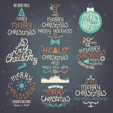 Noel tebrik kartı. Merry christmas yazı