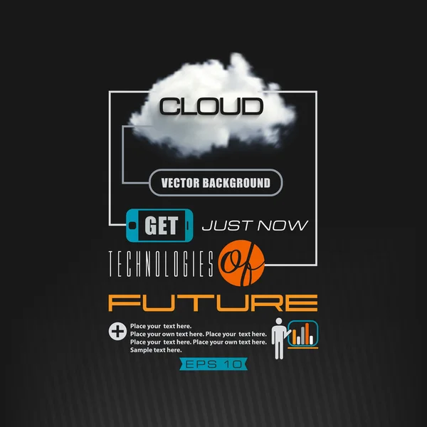 Cloud computing-concept achtergrond. — Stockvector