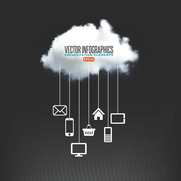 Concept de Cloud Computing — Image vectorielle