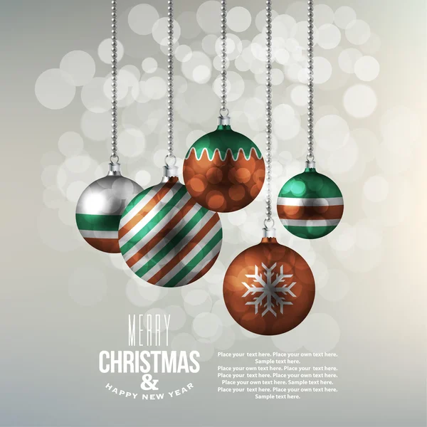 Holiday background with christmas balls — Stock Vector