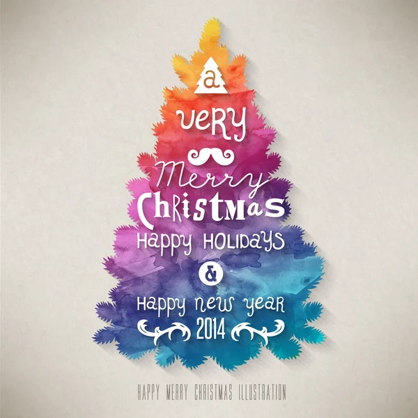 Christmas wenskaart. merry christmas belettering. — Stockvector