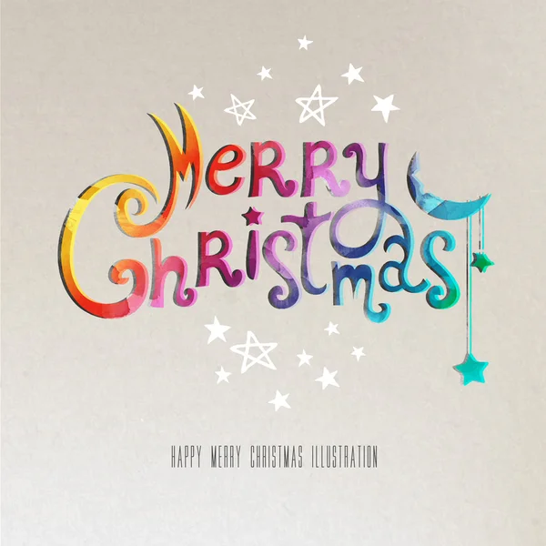 Christmas wenskaart. merry christmas belettering. — Stockvector