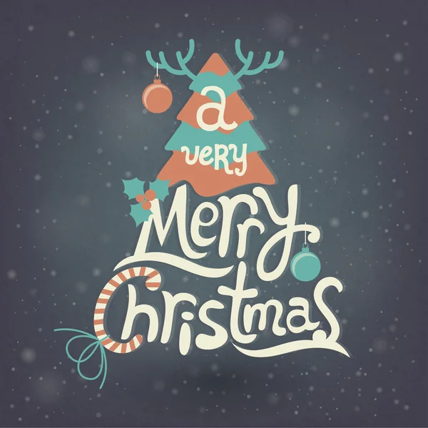 Tarjeta de felicitación de Navidad. Feliz Navidad letras — Vector de stock