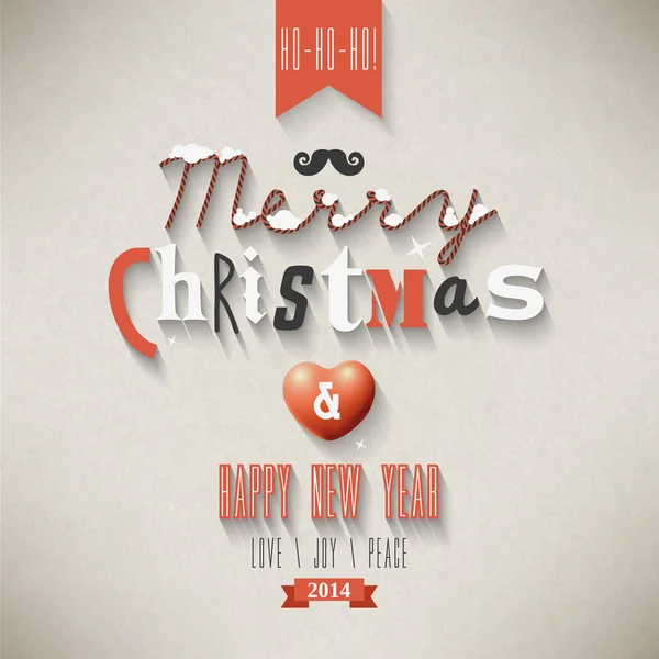 Christmas wenskaart. merry christmas belettering — Stockvector