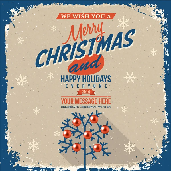 Cartão de felicitações de Natal. Letras de Feliz Natal — Vetor de Stock