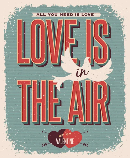 Affiche de la Saint Valentin style vintage — Image vectorielle