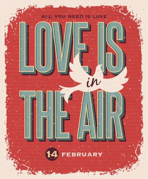 Плакат Дня Святого Валентина в винтажном стиле — стоковый вектор