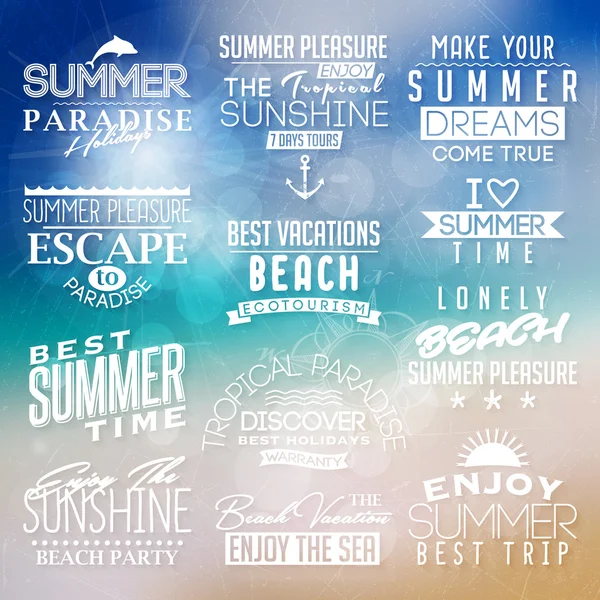 Achtergrond met labels voor zomer ontwerp. — Stockvector