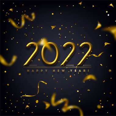 Mutlu yıllar 3D gerçekçi vektör harfleri çizimi