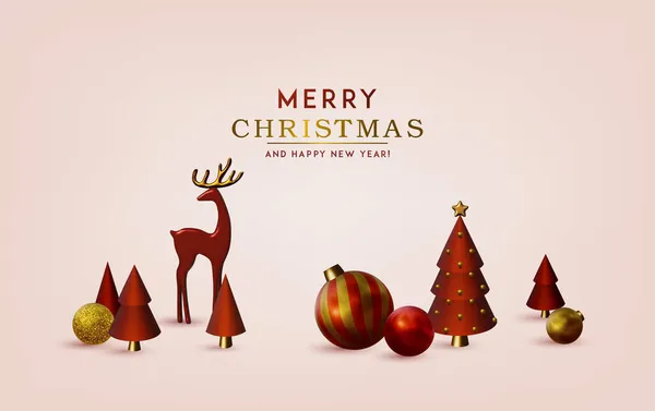 Absztrakt Karácsonyi Vektor Illusztráció Különböző Arany Csillagok Karácsonyfák Labdák — Stock Vector