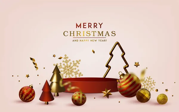 Abstrato Natal Ilustração Vetorial Com Diferentes Estrelas Douradas Árvores Natal — Vetor de Stock