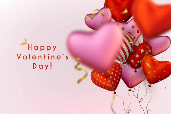 Реалістичний Векторний Образ Серця Привітальна Листівка Дня Святого Валентина — стоковий вектор