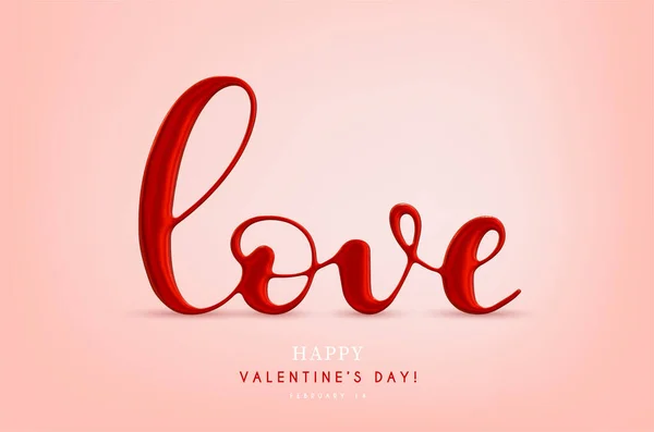 Realistico Vettoriale Amore Illustrazione Biglietto Auguri Romantico San Valentino — Vettoriale Stock