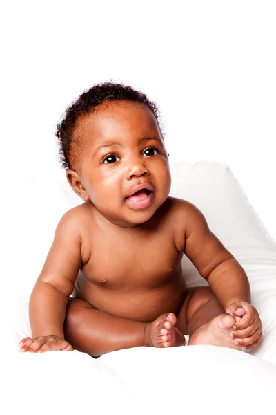 Beautiful happy baby infant sitting — Stock Photo, Image