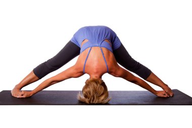 Head on floor yoga inversion pose clipart