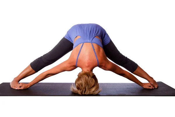 Head on floor yoga inversion pose — Stock Photo, Image