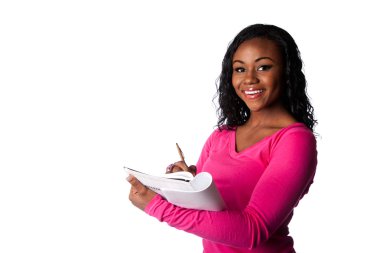 Not Defteri ile mutlu zeki öğrenci